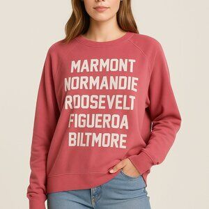 Wildfox Pink Crewneck Sweatshirt with Graphic Text Print‎ – Women’s Large NWT